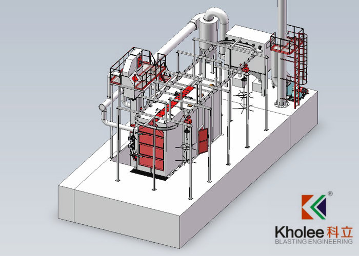 KL-H4MR2T1523 Hoist Pass Through Shot Blasting Machine